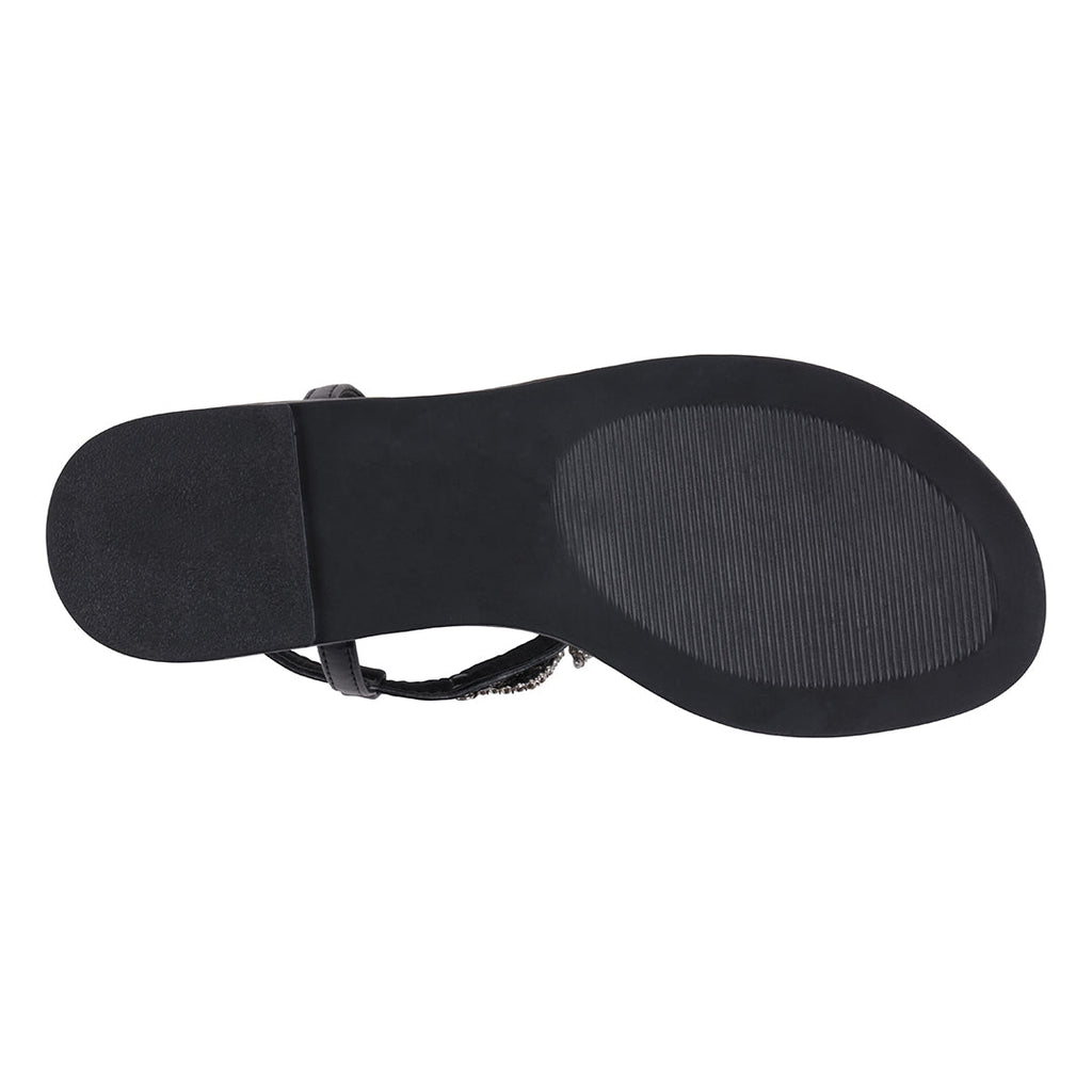 Cali Black Jeweled T-strap Slingback Flat Sandals Black view 3 (bag) - skechers cali black sandals, ama - shop at us.meeeshop