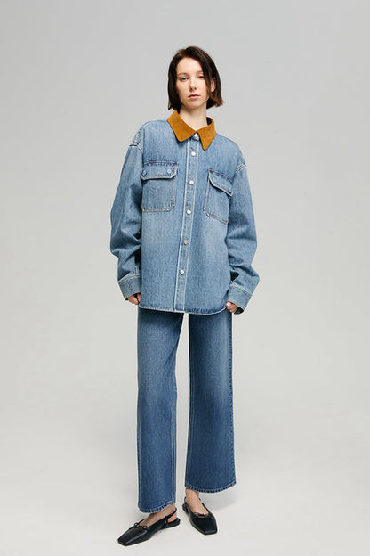 California Sunset Denim Shirt - MeeeShop Women's Fashion