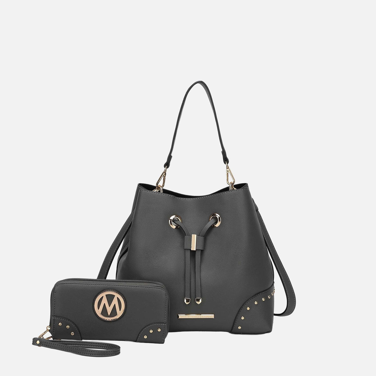 Callie Bucket Bag and Wallet Set in Beige - Set Bag (one-piece)