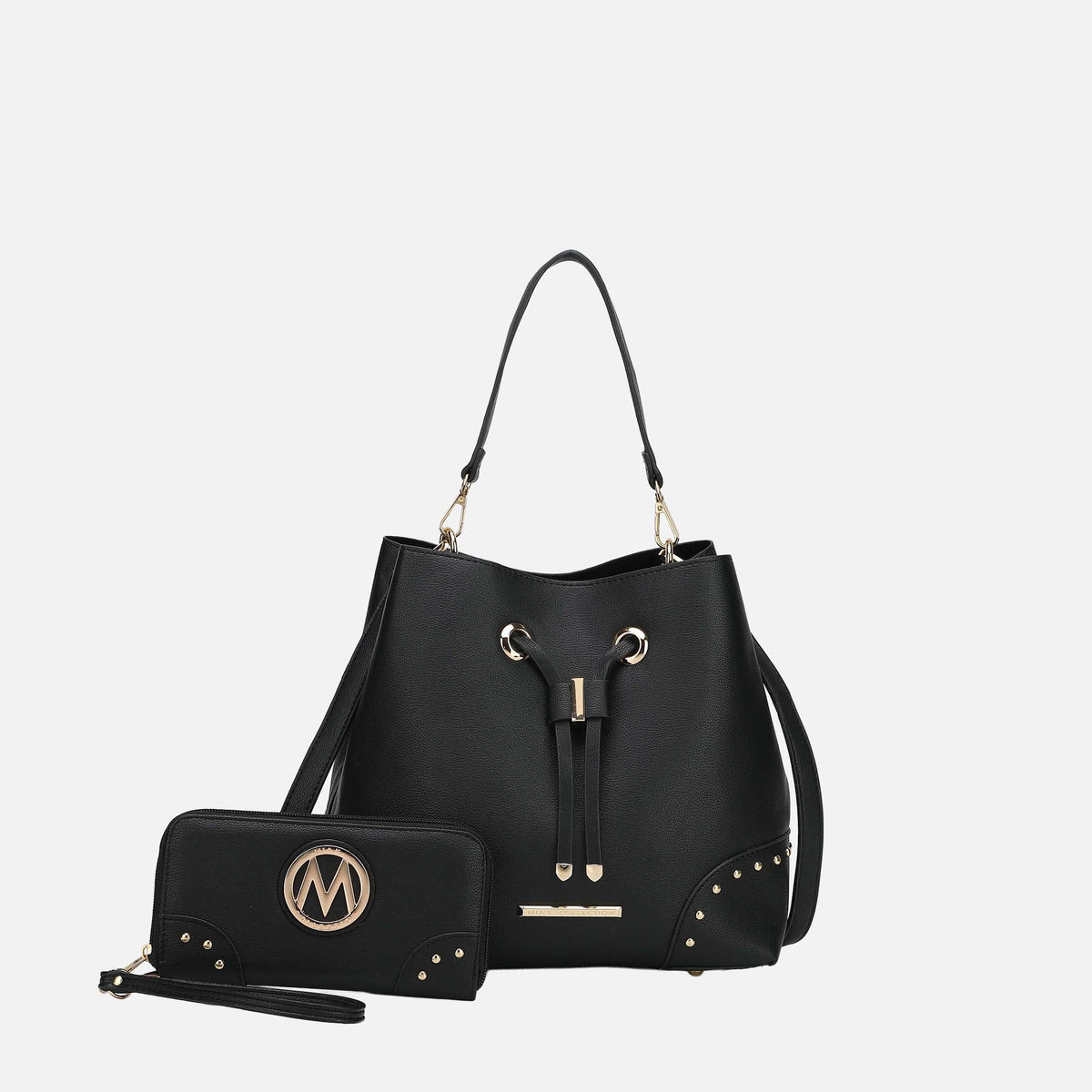 Callie Bucket Bag and Wallet Set in Brown view 7 - Set Bag (one-piece)