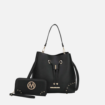 Callie Bucket Bag and Wallet Set in Brown view 7 - Set Bag (one-piece)