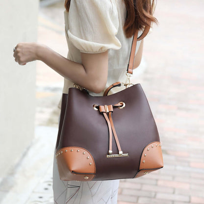 Callie Bucket Bag and Wallet Set in Charcoal Grey view 3 - Set Bag (one-piece)