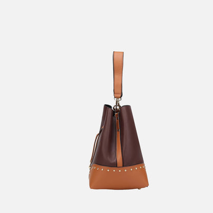 Callie Bucket Bag and Wallet Set in Coffee Cognac view 5 - Set Bag (one-piece)
