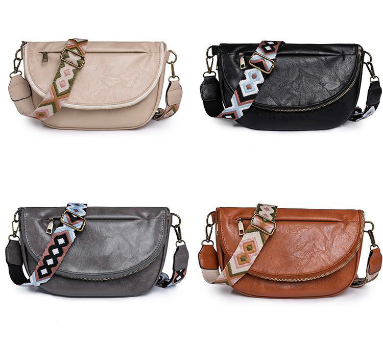 Callie Fold over Leather Crossbody Sling Bag view 10 - Bag Crossbody