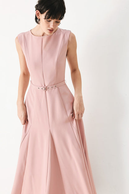 Calm Afterglow Blush Woven Midi Dress view 4