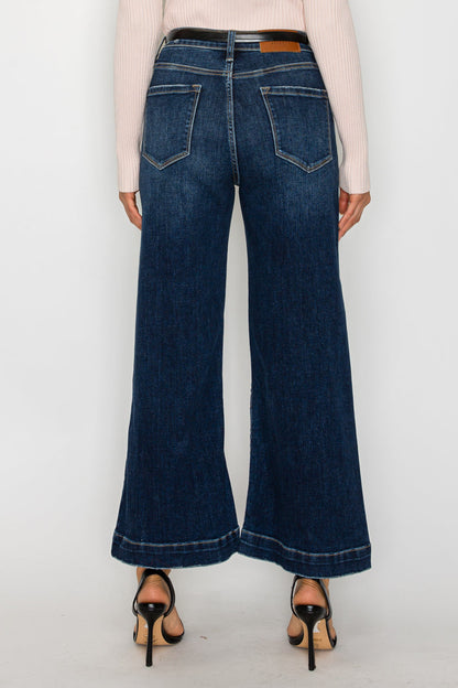 Camille High Rise Cropped Palazzo Jeans in 13 (30) view 7 - High-Waisted (top)
