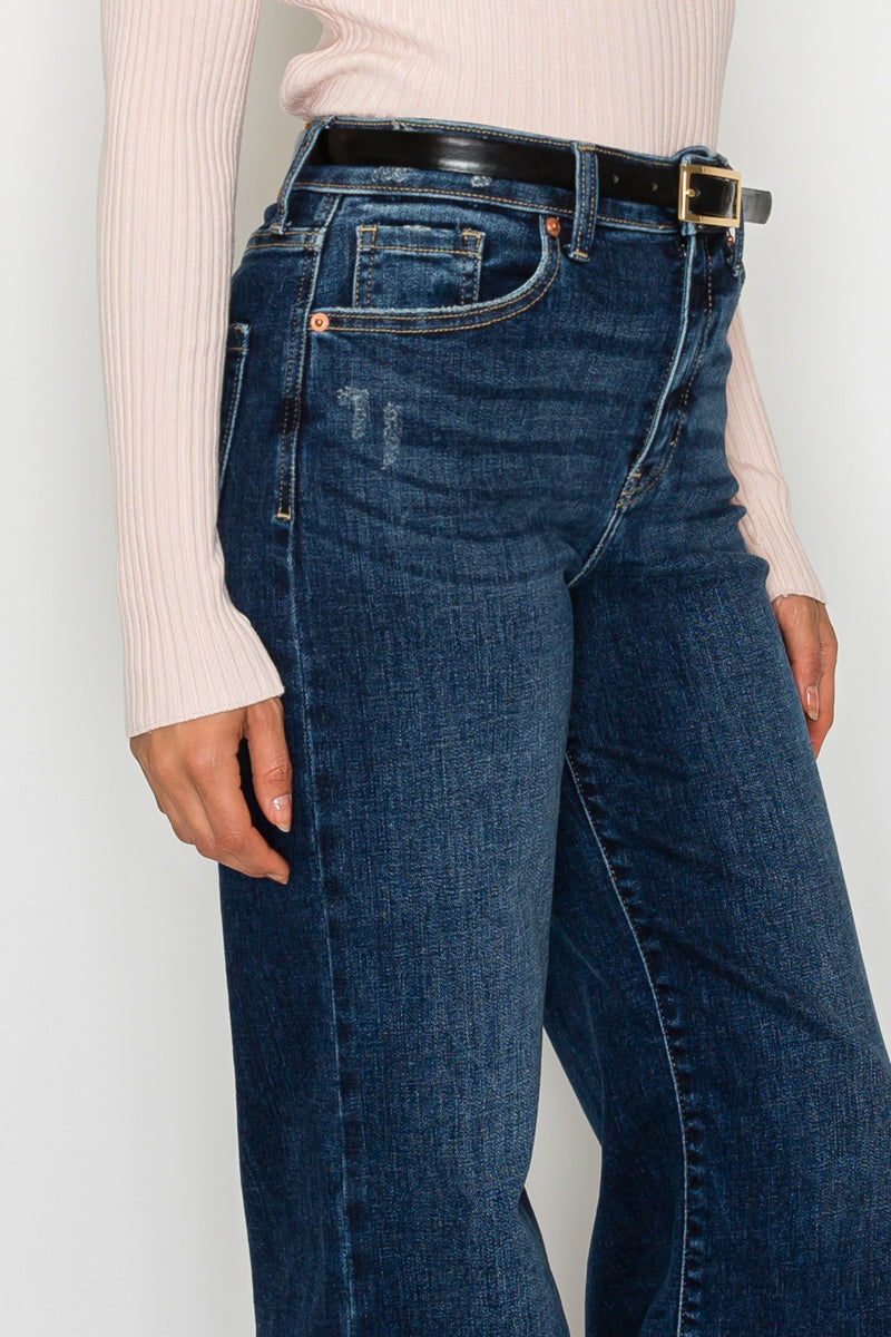Camille High Rise Cropped Palazzo Jeans in 5 (26) view 3 - High-Waisted (top)