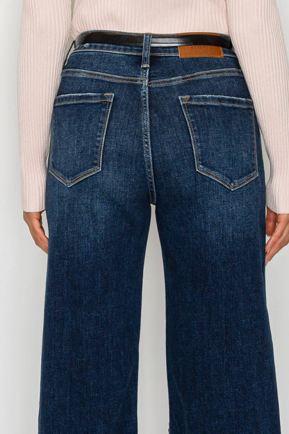 Camille High Rise Cropped Palazzo Jeans in 7 (27) view 4 - High-Waisted (top)