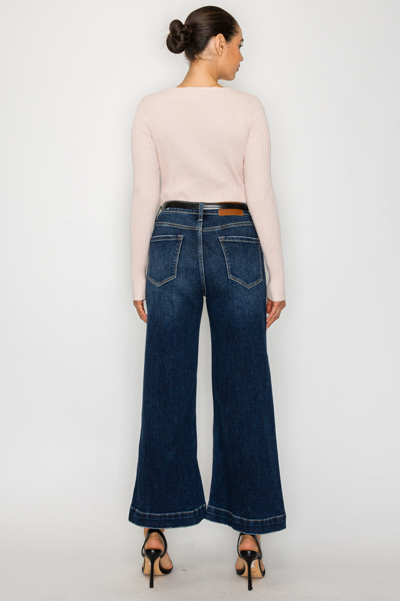 Camille High Rise Cropped Palazzo Jeans view 10 - High-Waisted (top)