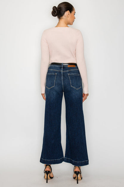 Camille High Rise Cropped Palazzo Jeans view 10 - High-Waisted (top)