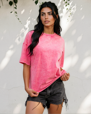Campbell Cotton Mineral Washed Tee in Mint Green view 2 (top)