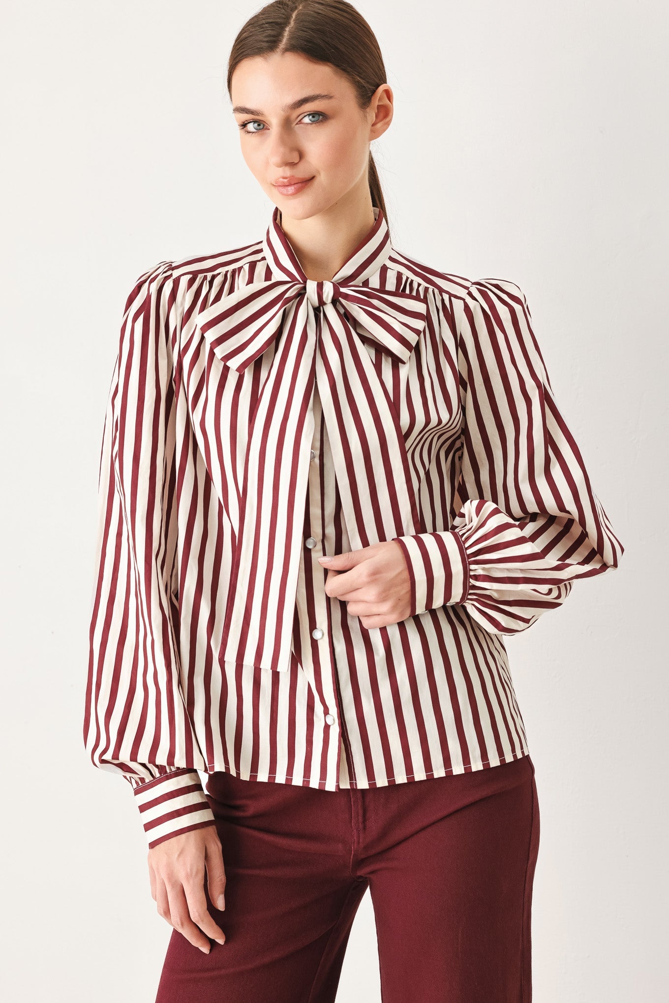Candyline Poet Woven Top TAUPE/BROWN view 2 (top) - topline candy, candy top post malone, candy poetry - shop at us.meeeshop