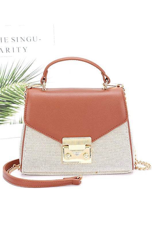 Canvas 2 Tone Pocketbook Swing Bag - us.meeeshop