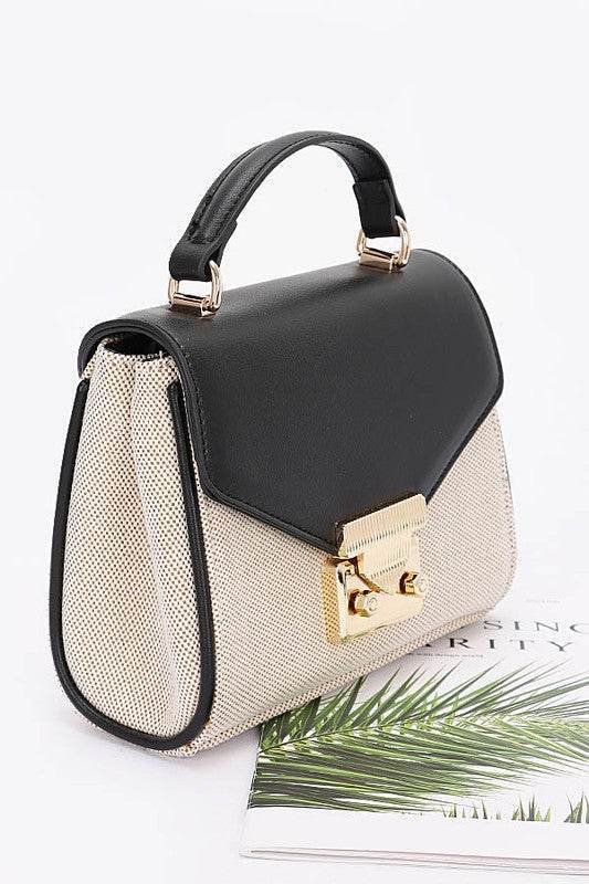 Canvas 2 Tone Pocketbook Swing Bag - us.meeeshop