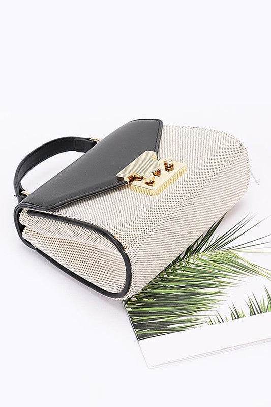 Canvas 2 Tone Pocketbook Swing Bag - us.meeeshop