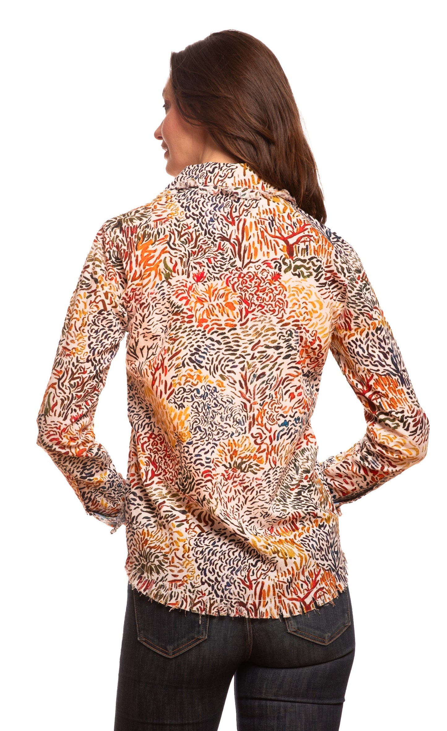 Cape Cod All over Abstract Print Top in L view 4 - Cape Cod Prints