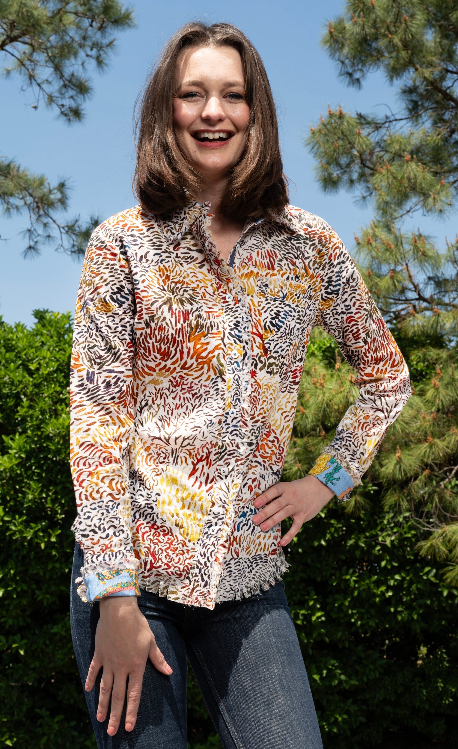 Cape Cod All over Abstract Print Top in XS - Cape Cod Prints