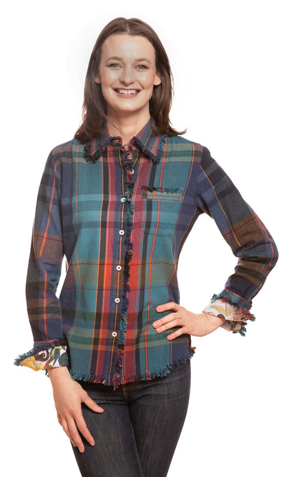 Cape Cod Top Blue and Violet Yarn-dyed Plaid in S view 2 - Cape Cod Top Things To Do