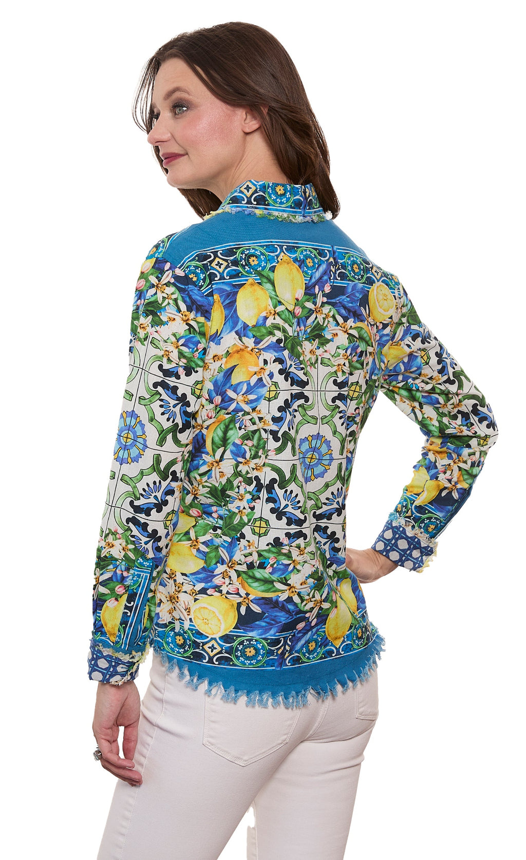 Cape Cod Top Lemons Print on Cotton Linen M view 3 (top) - cape cod top things to do, cape cod top hote - shop at us.meeeshop