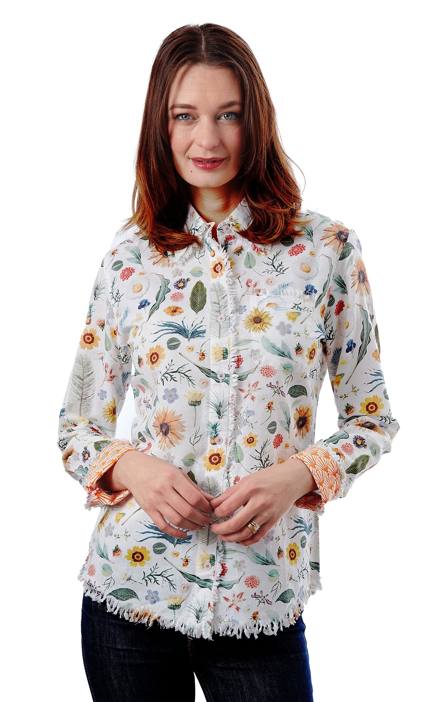 Cape Cod Tunic Botanical Print in S view 2 - Cape Cod Prints (top)