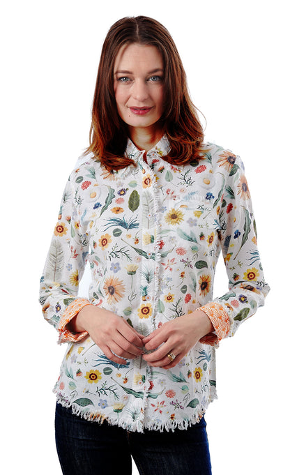 Cape Cod Tunic Botanical Print in S view 2 - Cape Cod Prints (top)