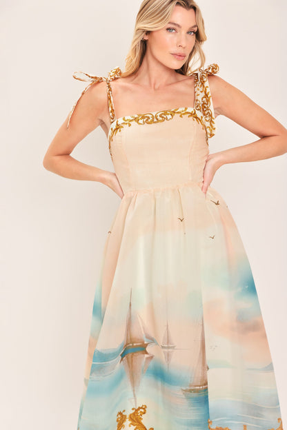 Capri Coastlin Woven Midi Dress view 4