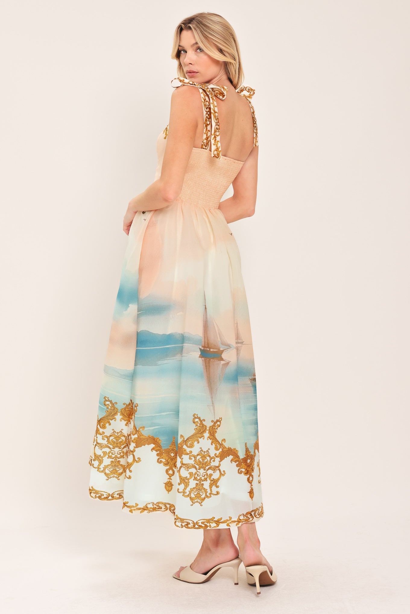Capri Coastlin Woven Midi Dress view 6