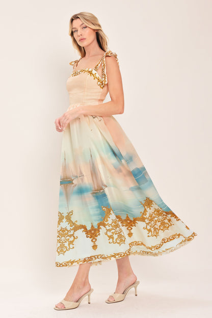 Capri Coastlin Woven Midi Dress view 7