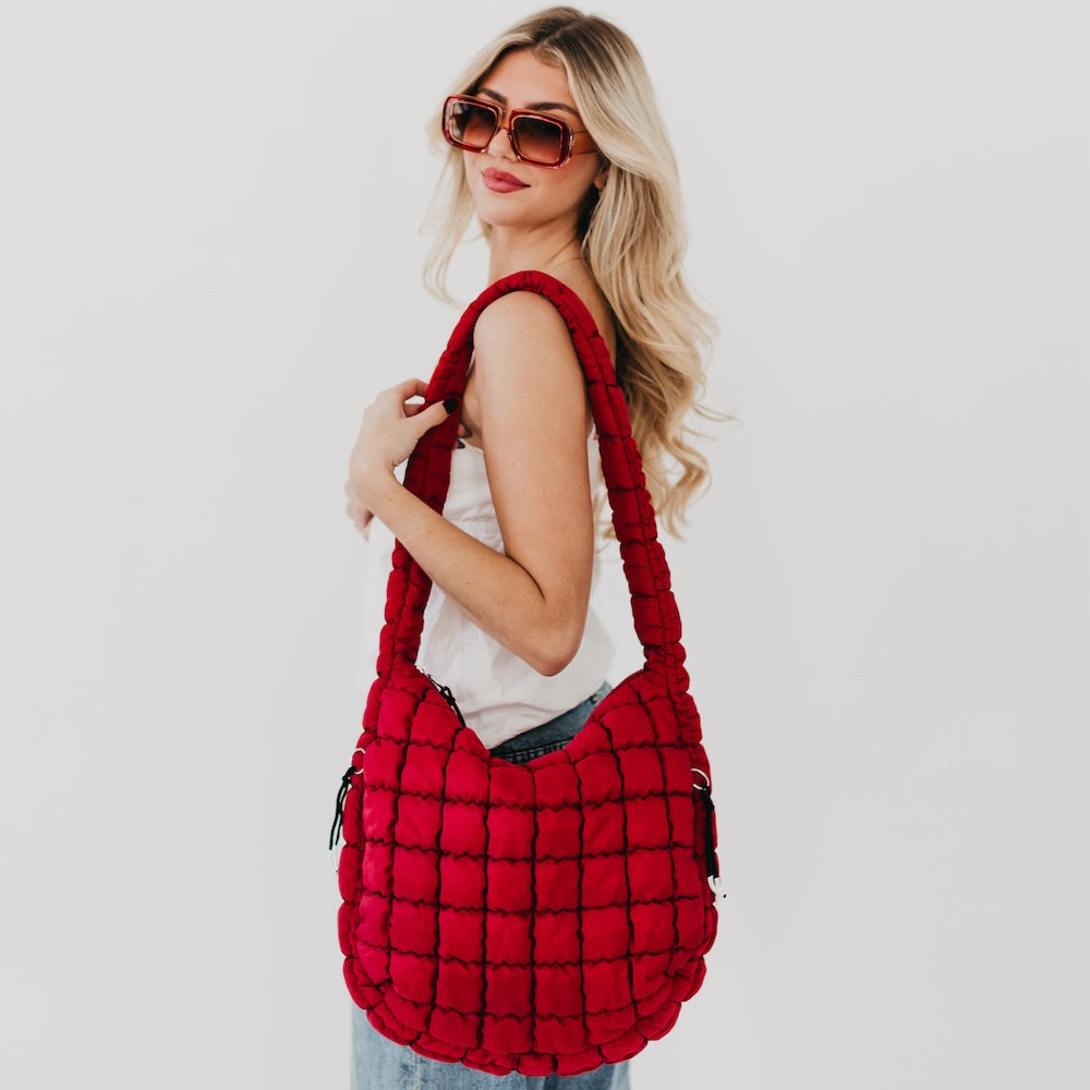 Carmen Quilted Hobo Tote Bag view 13