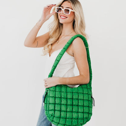 Carmen Quilted Hobo Tote Bag view 15