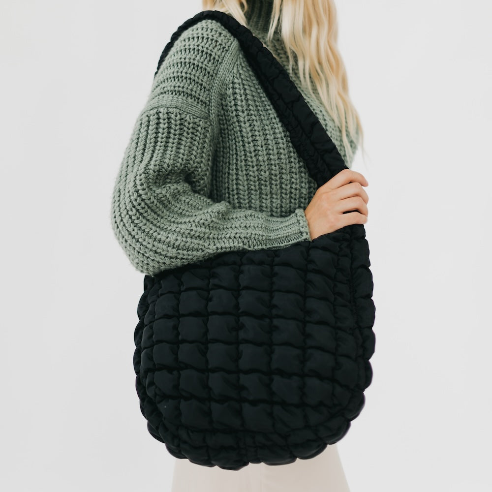 Carmen Quilted Hobo Tote Bag view 18