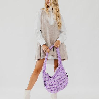 Carmen Quilted Hobo Tote Bag view 26