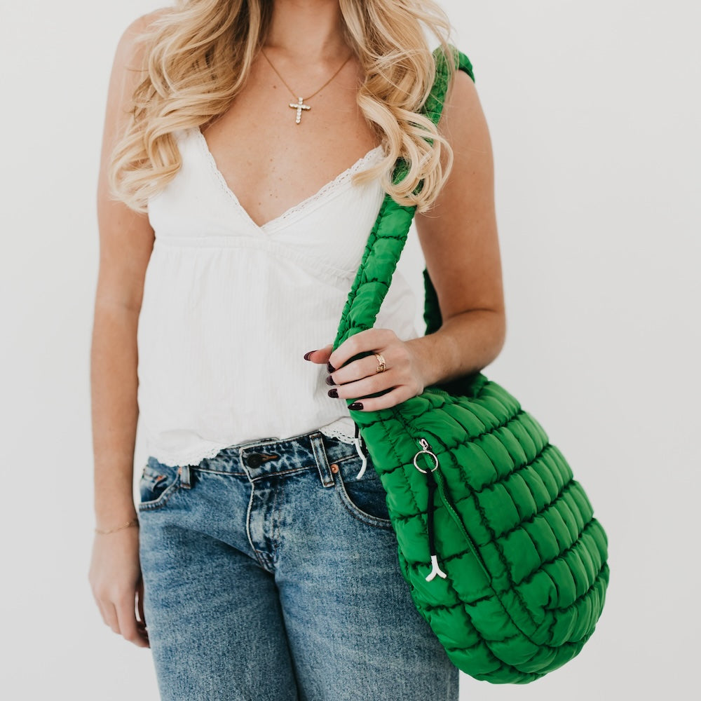 Carmen Quilted Hobo Tote Bag view 7
