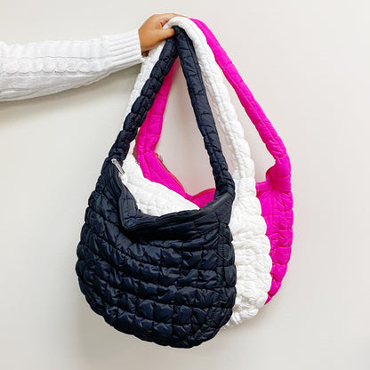 Carry All Quilted Cross Body Bag in White view 2 - Carry All Bag Lv