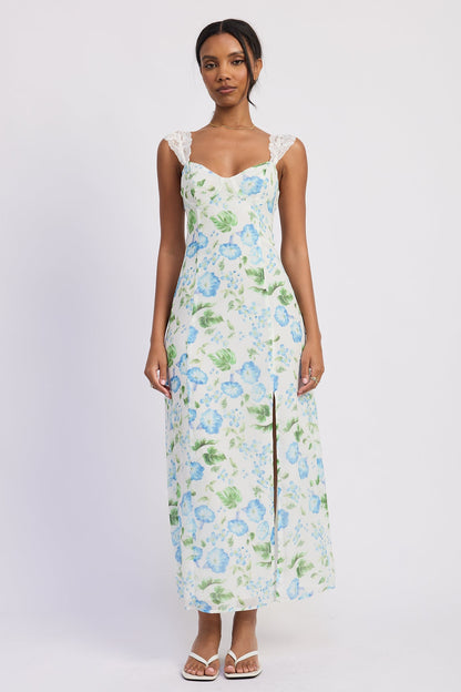 Cassia Maxi Dress in Blue Morning Floral - Cassia Flora Maxi Dress