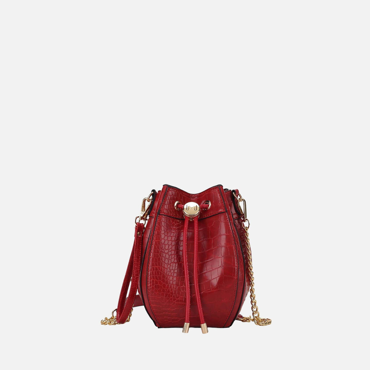 Cassidy Embossed Bucket Bag in Black