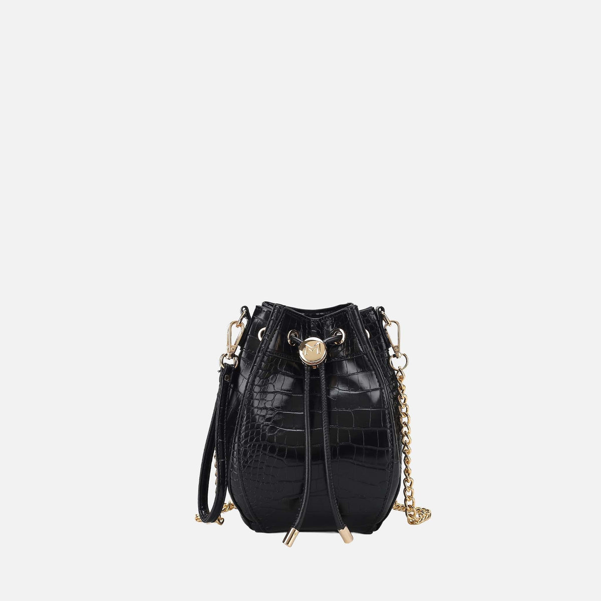Cassidy Embossed Bucket Bag in Coffee view 11