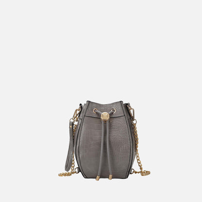 Cassidy Embossed Bucket Bag in Dusty Rose view 8