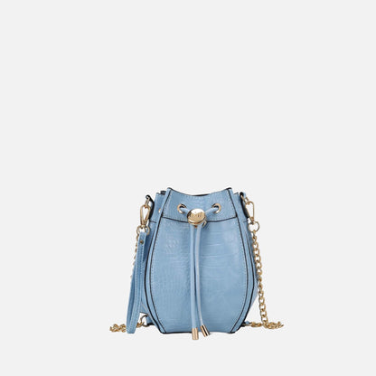 Cassidy Embossed Bucket Bag in Wine view 7