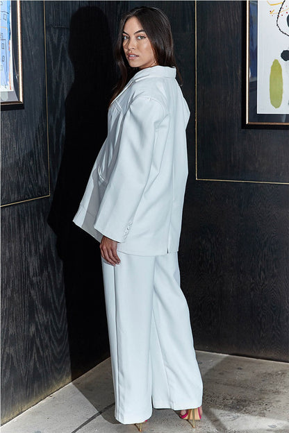 Casual Loose Fit Blazer and Pants in White view 5 - Relaxed Fit - Loose Blazer (bottom)