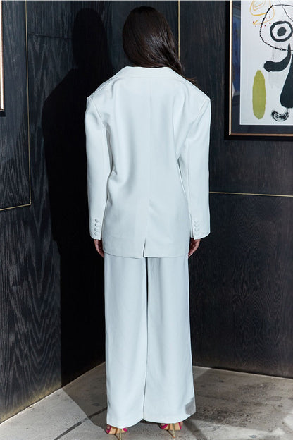 Casual Loose Fit Blazer and Pants in White view 6 - Relaxed Fit - Loose Blazer (bottom)