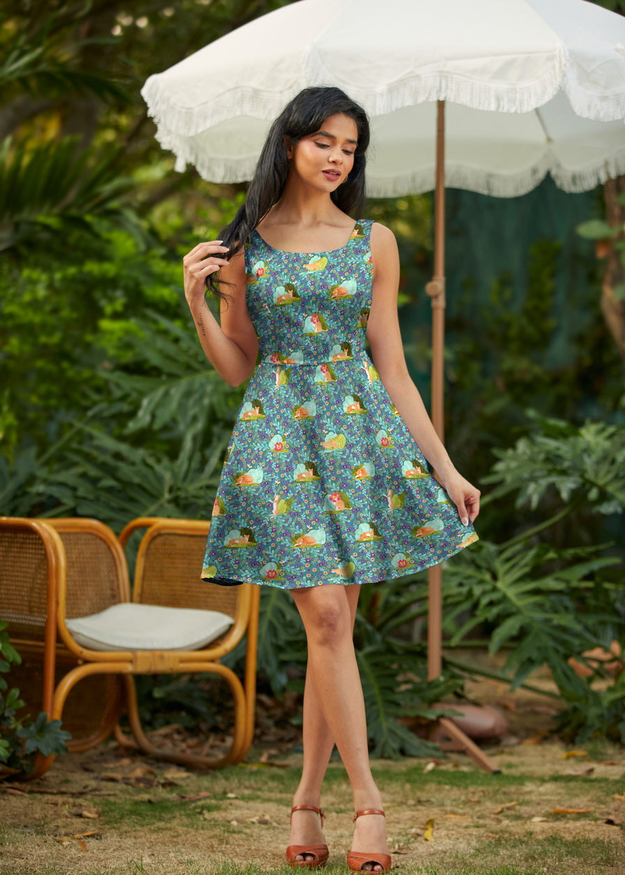 Cats Skater Dress in L view 3 - Cat Skater Dress