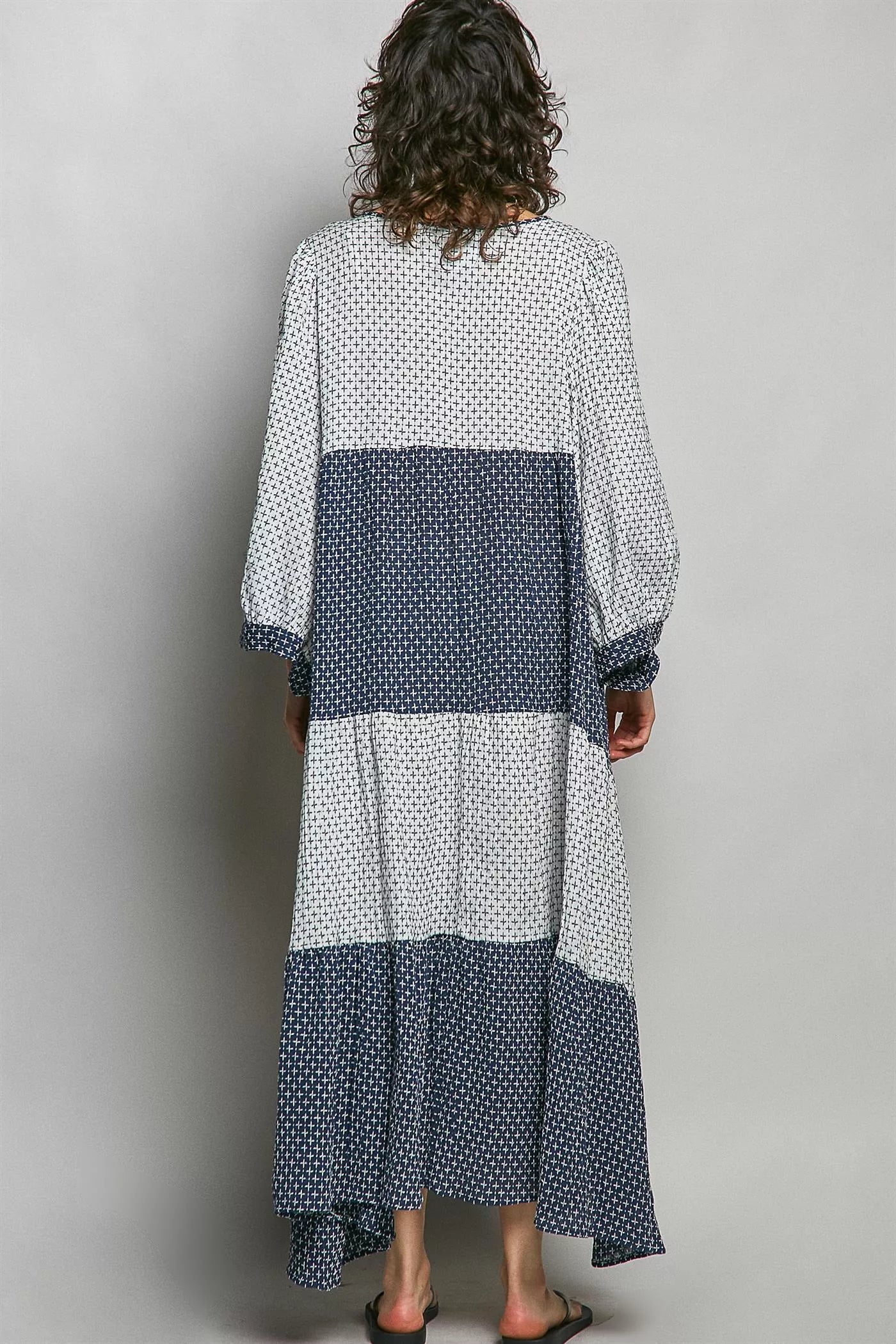 pol tiered boho POL Tiered Boho Two-tone Maxi Dress view 6 (dress) - shop at us.meeeshop
