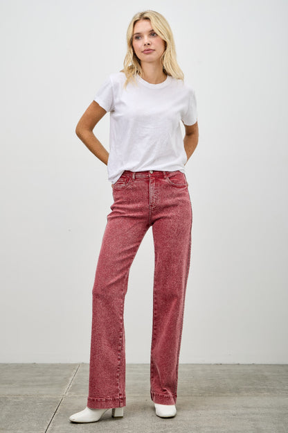 Ccwholesaleclothing High Rise Slim Wide Straight view 28 - High-Waisted - High Rise Straight Leg Jeans (bottom)