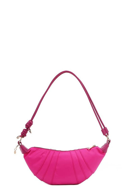 Nicole Lee USA Color Patch Croissant Bag in Deep Rose - us.meeeshop