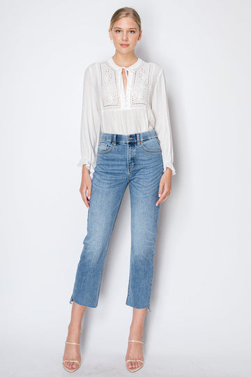 Cecilia Tummy Control High Rise Slim Straight Jeans - MeeeShop Women's Fashion