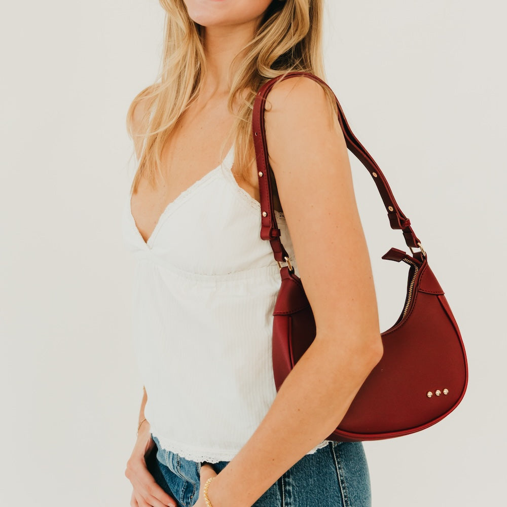 Celeste Crescent Shoulder Bag in Black - Celeste Chic Crescent Bag