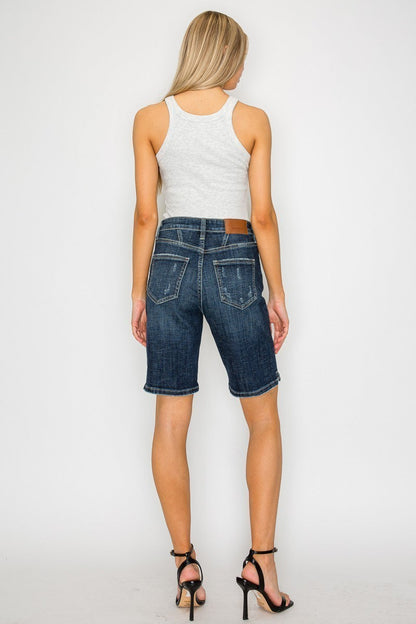 Celeste Dark Wash High Rise Bermuda Jeans - MeeeShop Women's Fashion