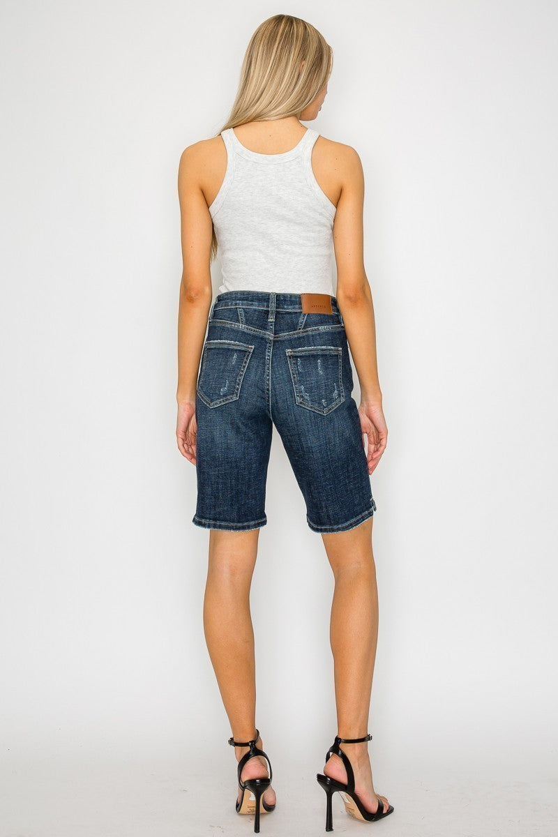 Celeste Dark Wash High Rise Bermuda Jeans in XL view 4 - High-Waisted - Celeste Blue Jeans (bottom)