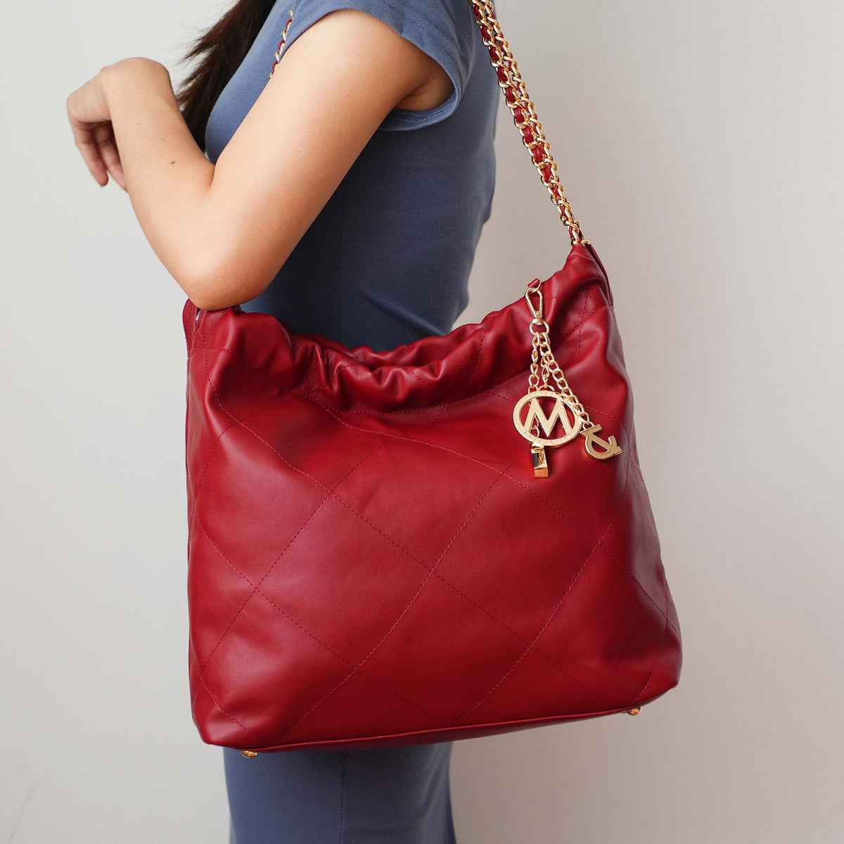 Celestine Quilted Shoulder Bag in Black view 2